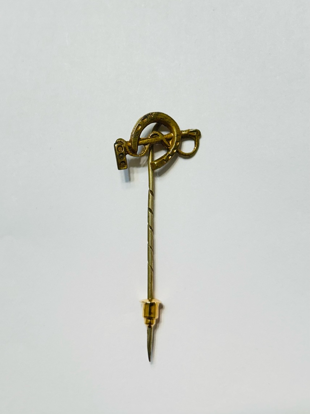 Antique Gold Victorian-era Horse Riding Crop Stick Pin